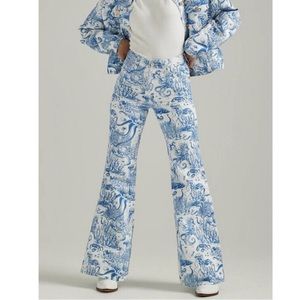 Wrangler Women's High Rise Nautical Print Wanderer Flare Jeans